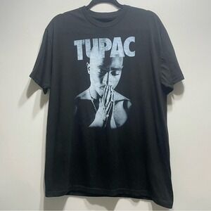 Tupac Shakur Graphic T-Shirt Black Rap Tee 2Pac Prayer Image Size L